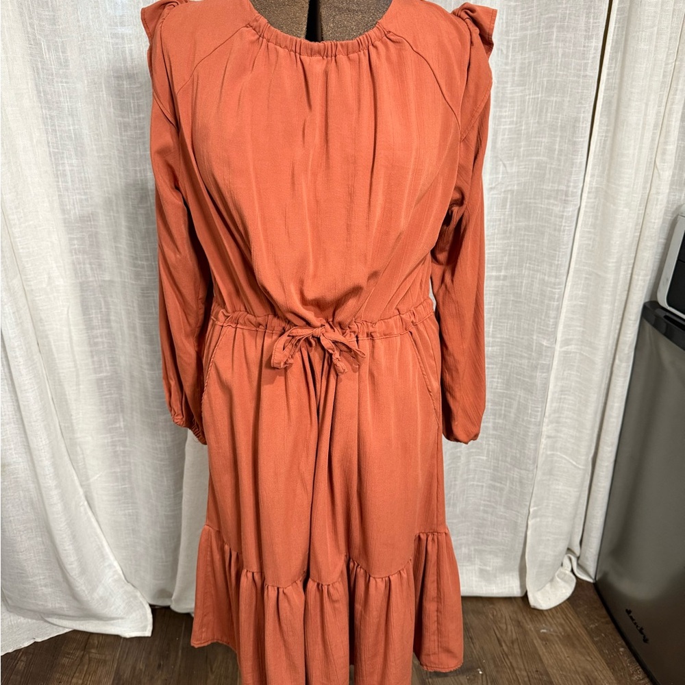 Handmade Rust Orange Women's Dress